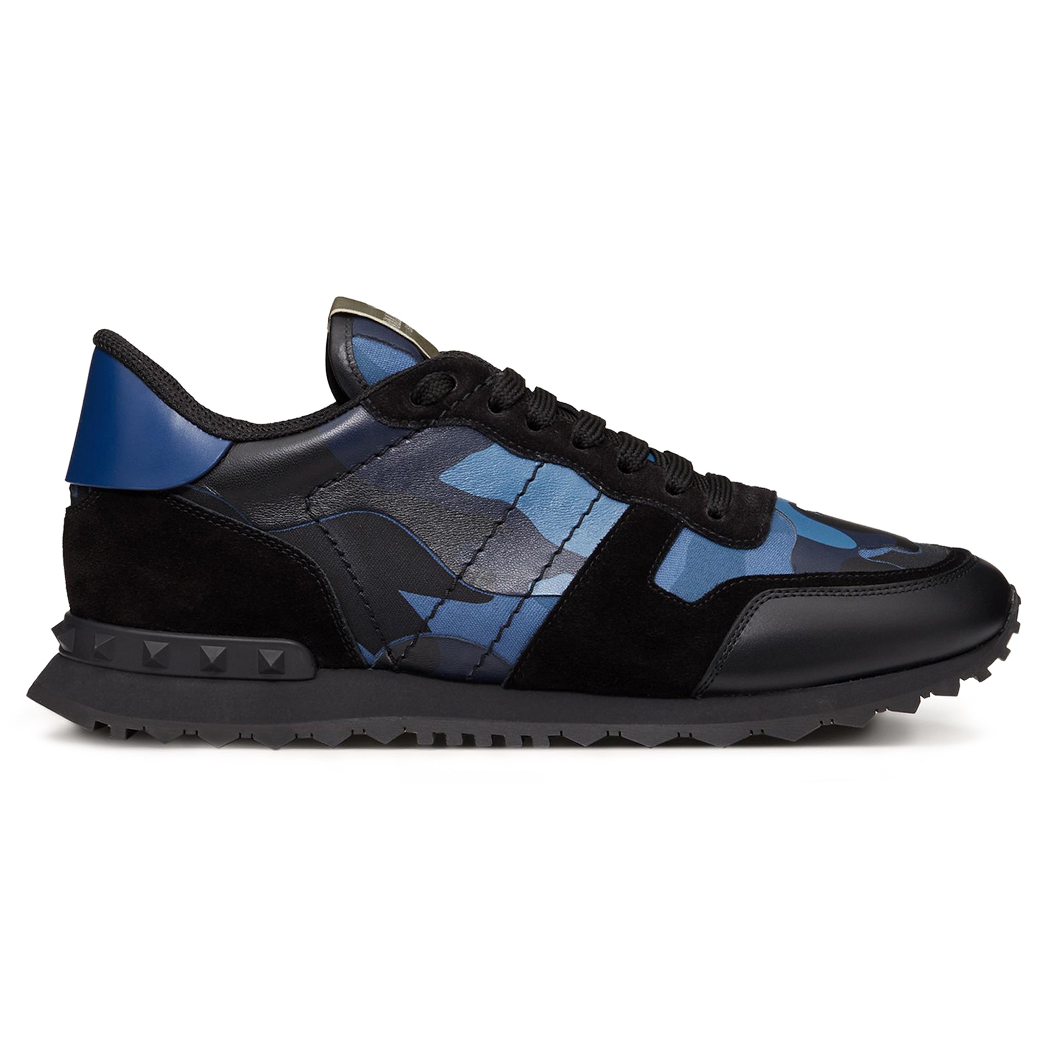 Image of Valentino Bluette Black Camouflage Rockrunner Sneaker